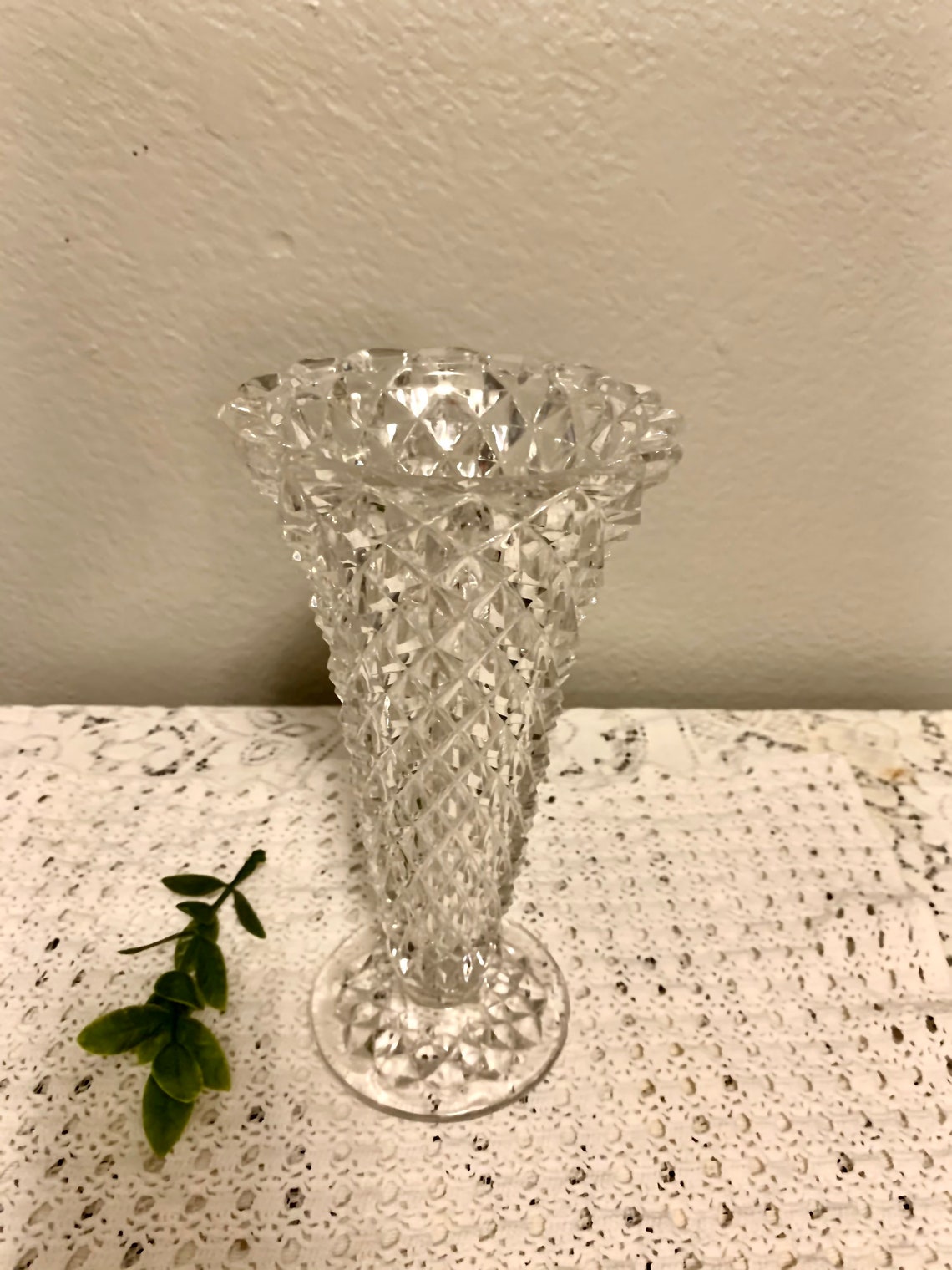 Vintage Princess House Lead Crystal trumpet Vase with Clear Etsy
