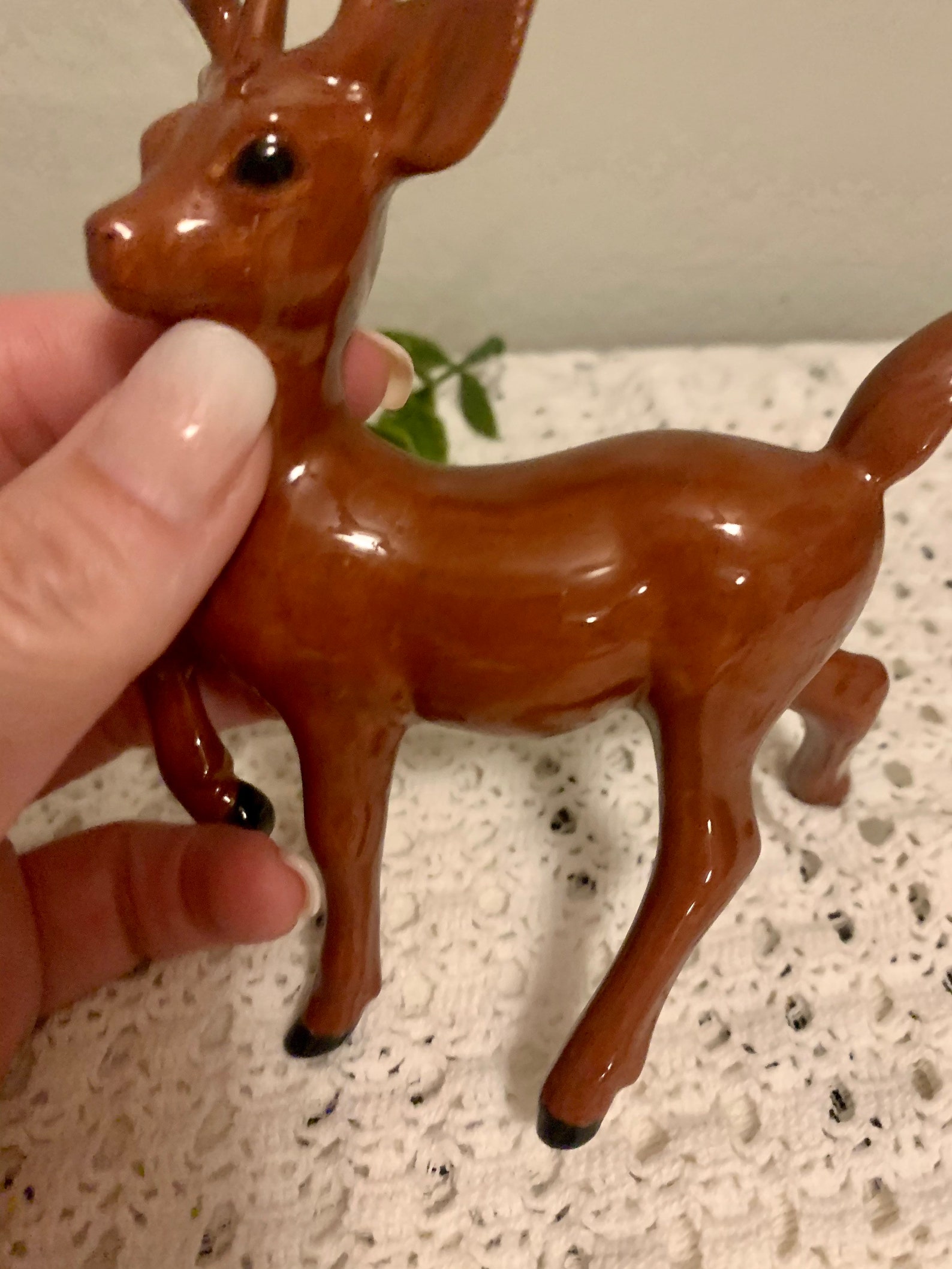 Vintage ceramic reindeer figurine retro ceramic deer Etsy