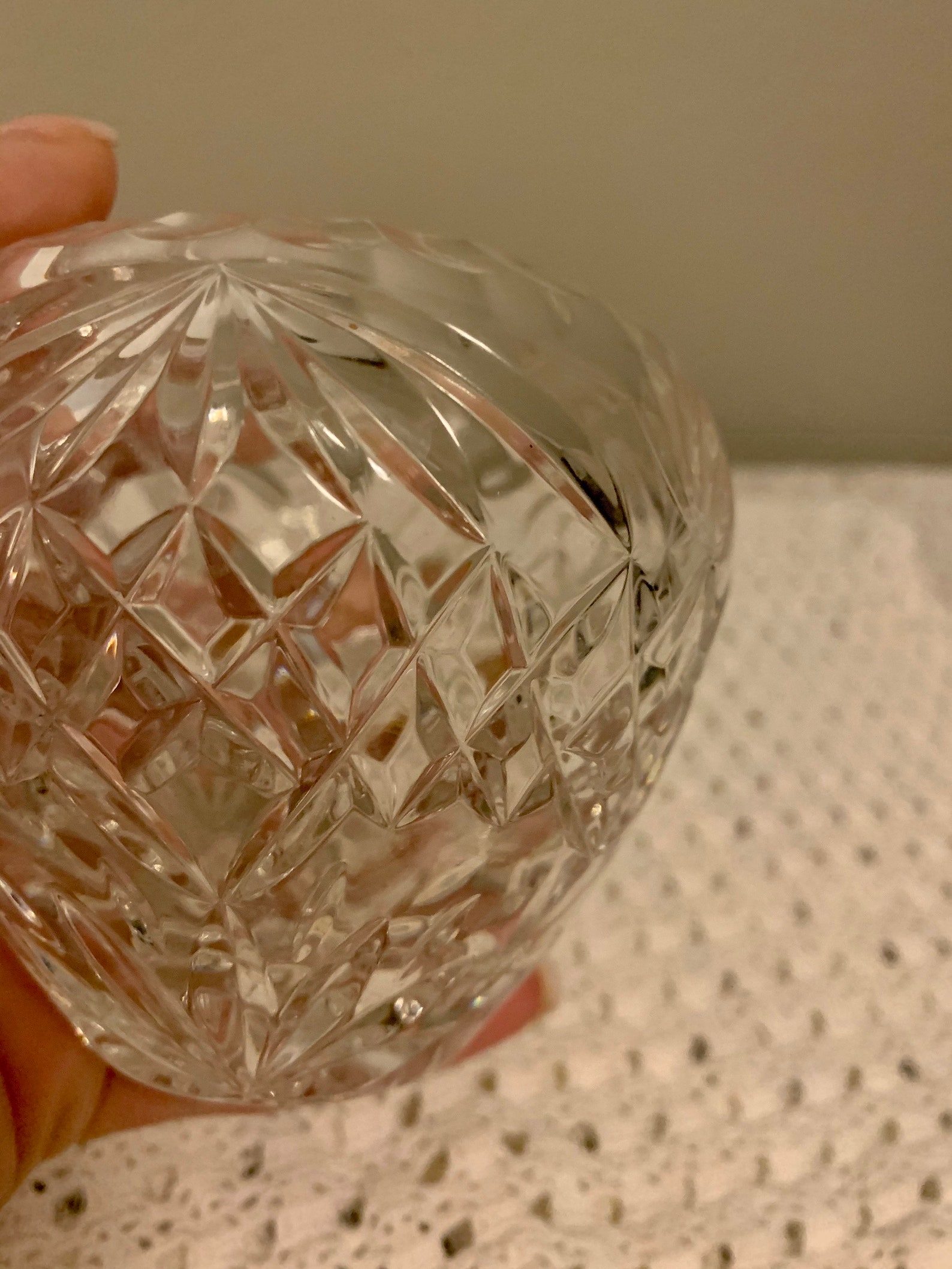 Vintage lead crystal rose bowlclear glass rose bowl/ vase Etsy