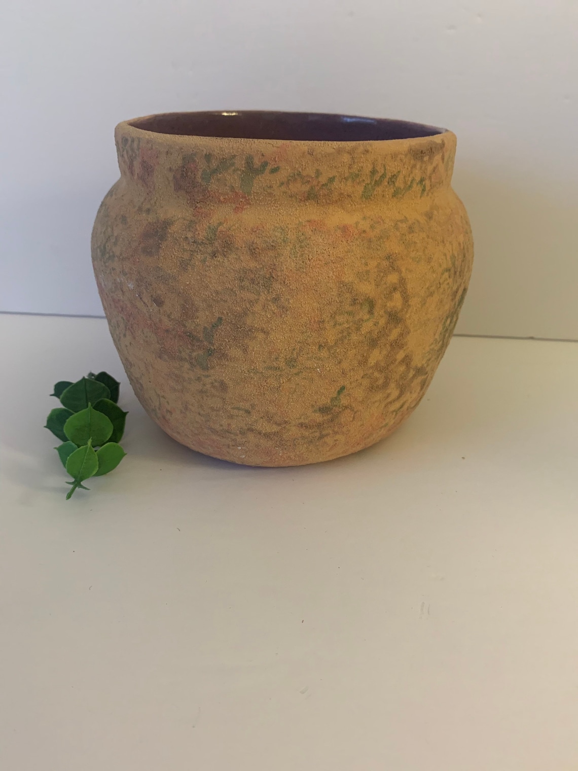 Vintage handmade studio pottery bisque pastel planter pot with Etsy