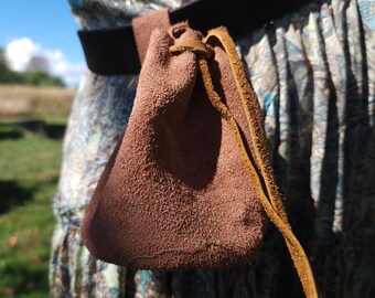Suede Drawstring Pouch