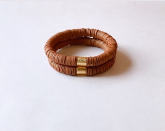 Autumn Nutmeg African Vinyl bracelet