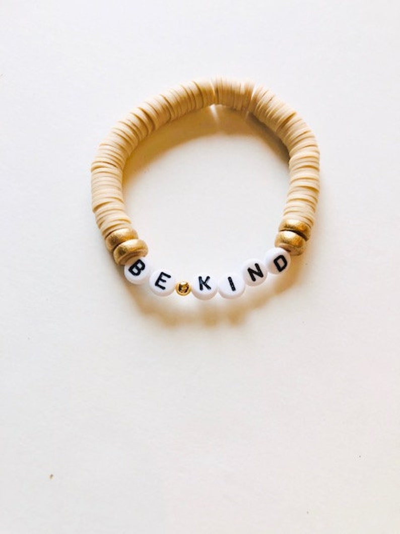 Be Kind African Vinyl Beaded Word Braceletbe Kind Bracelet Etsy