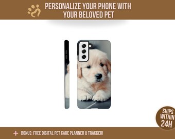 Personalised Pet Photo Phone Case, Customizable Tough Cover with Shock Absorption for Durable Protection, Create Unique Gift for Pet Lovers