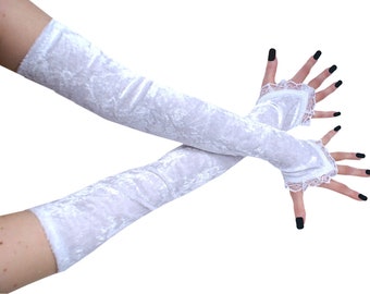 Weisse lange Armstulpen weisse Hochzeit Braut Handschuhe lange Armstulpen weisse Hochzeitshandschuhe lange Armstulpen