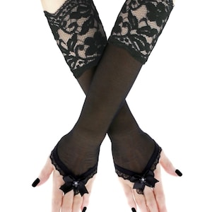 Frauen Tüll Handschuhe, schwarze Handschuhe, lange Armstulpen, lange Armstulpen, lange Armstulpen, lange Armstulpen