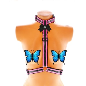 Handmade Nylon Pet Harness: Removable Bow, Adjustable Webbing