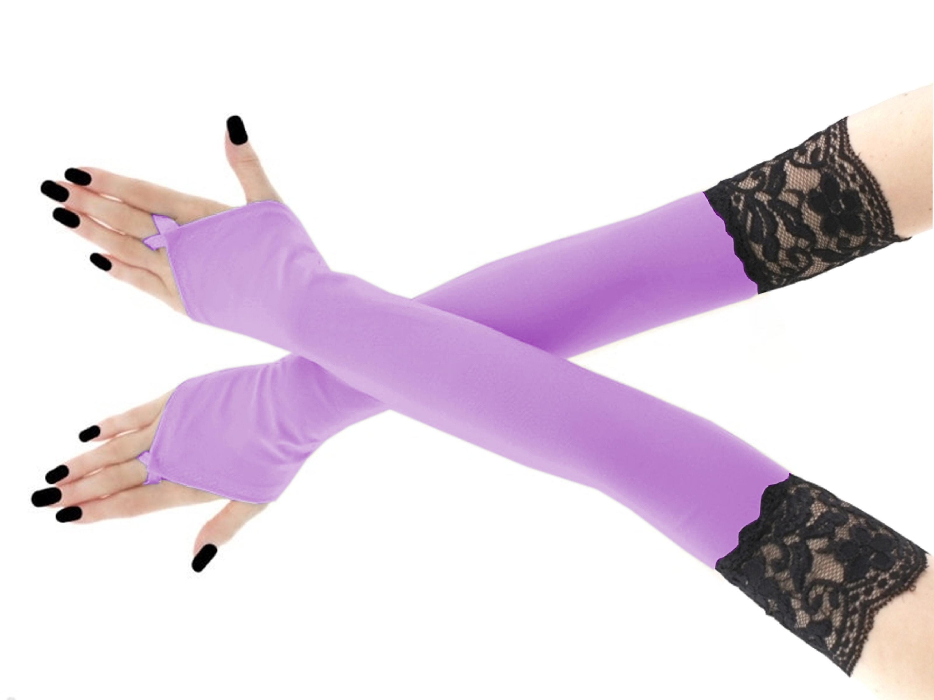 Black Lace Opera Gloves, 20 Inch Long Fingerless Arm Warmers
