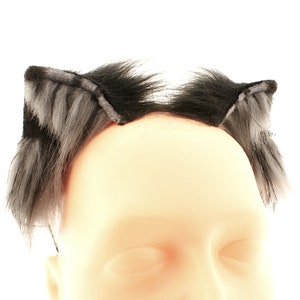 Ears and tail neko cat ears, cosplay grey black costume cat ears, wolf tail animal cosplay ears headband, kitten ears, fox ears headband