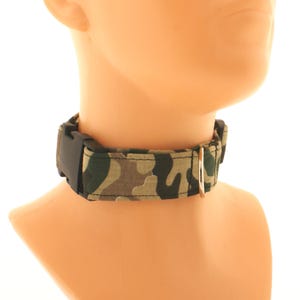 Cotton all kitten pet play collar buckle camouflaged military soft choker proof sturdy collar for play d ring costume puppy play