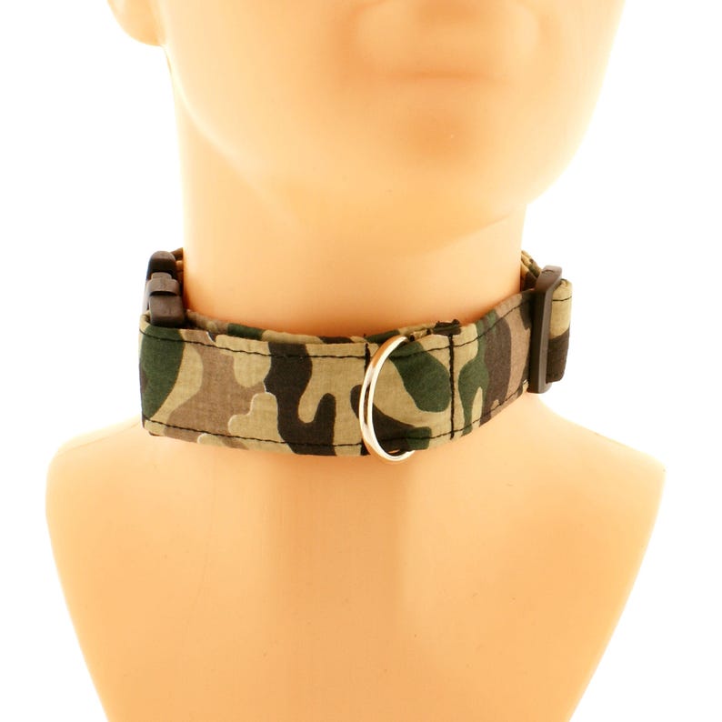 Cotton all kitten pet play collar buckle camouflaged military soft choker proof sturdy collar for play d ring costume puppy play