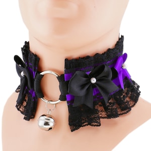 Purple Kitten Pet Play Collar Kitte Play, Neko, PetPlay, Goth, Lolita, Princess, KittenPlay, Little Space, Cosplay Collar, All Sizes