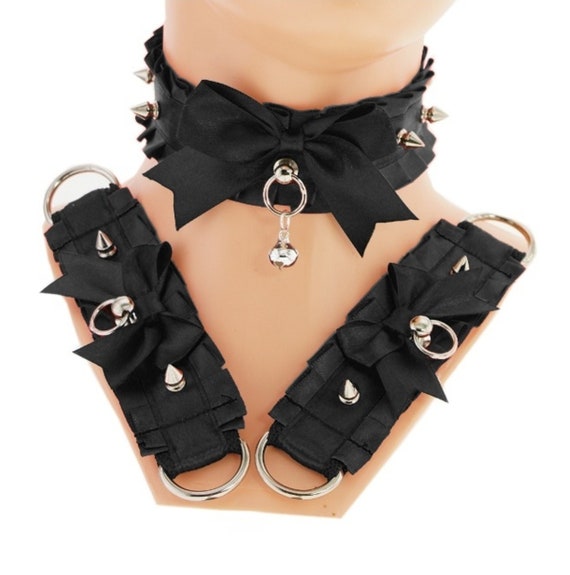 Adjust Human Cat Collar Kitten Choker Bell Goth Necklace Adult Costume Accessory Adjust Human Cat Collar Kitten Choker Bell Goth Necklace Adult Costume Accessory