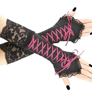 Black fingerless gloves arm warmers gothic bridal wedding gloves formal gloves bride gloves womens evening gloves victorian formal gloves evening gloves pastel elegant romantic cosplay costume lolita kawaii wedding gloves bride burlesque