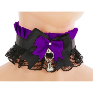 Purple Kitten Pet Play Collar Kitte Play, Neko, PetPlay, Goth, Lolita, Princess, KittenPlay, Little Space, Cosplay Collar, All Sizes