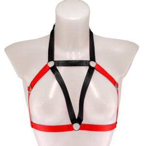 Harness for womens adjustable elastic strappy pastel lingerie chest top stretch ribbon body cage ring dancing  burlesque