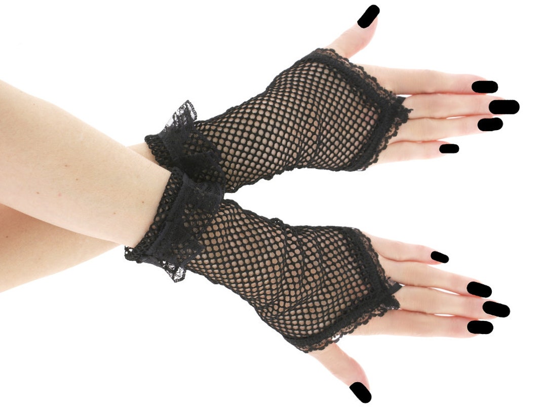 Gothic Gloves Fingerless Gloves Formal Gloves Netting Evening Wrist
