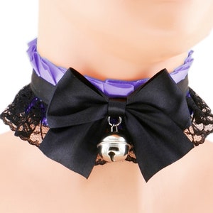 Purple Kitten Pet Play Collar Kitte Play, Neko, PetPlay, Goth, Lolita, Princess, KittenPlay, Little Space, Cosplay Collar, All Sizes