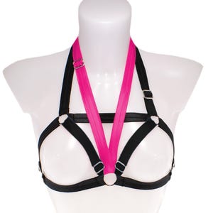Elastic Strappy Harness Top Burlesque Dancewear, All Sizes