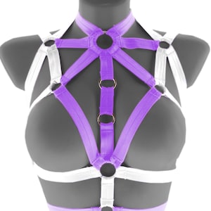 Adjustable Harness Strappy Adjustable Festival Harness Crop Top, Cage Bra, Chest Harness Elastic, Rave Accessory, Festival Outfit, Cage Body