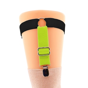 One Garter Adjustable Elastic Leg Garter for Thigh High Socks and Stockings Crocodile Clips for Durable Hold Sock hold ups all sizes