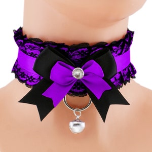Purple Kitten Pet Play Collar Kitte Play, Neko, PetPlay, Goth, Lolita, Princess, KittenPlay, Little Space, Cosplay Collar, All Sizes