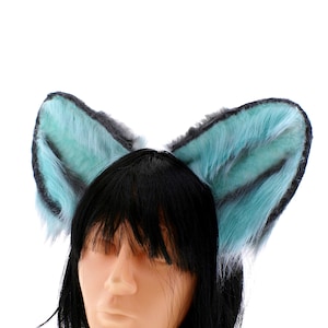 Green Faux Fur Neko Cat Ears: Kawaii Cosplay Headband