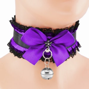 Purple Kitten Pet Play Collar Kitte Play, Neko, PetPlay, Goth, Lolita, Princess, KittenPlay, Little Space, Cosplay Collar, All Sizes