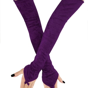 Lila Samt Extra Lange über Ellenbogen Stretch Handschuhe Oper Länge Braut Hochzeit Halloween Party Kostüm Prom Cosplay Pageant