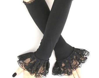 Shop 1920s Gloves - 6.3" Lace Up Fingerless Gloves