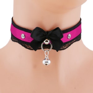 Kitten pet play collar choker women necklace, bell choker collars accessories all sizes