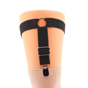 One Garter Adjustable Black Elastic Leg Garter for Thigh High Socks and Stockings Crocodile Clips for Durable Hold Sock hold ups