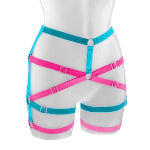 Pastel Harness Panties, Open Panties, Elastic Panties, Exotic Dance Outfit, Festival Clothing, Rave Outfit, Bondage Lingerie, Cage Body