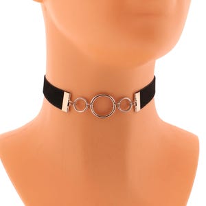 Black velvet thin choker collar, women victorian jewelry necklace womens chokers silver ring womens costume historically