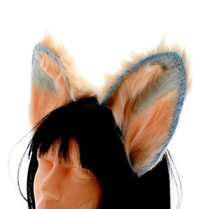Orange blue cat furry ears cosplay cat, kawaii ears, cat neko ears, neko animal cosplay ears headband, kitten ears, kittenplay ears headband