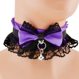 Purple Kitte Play, Neko, PetPlay, Goth, Lolita, Princess, KittenPlay, Little Space, Cosplay Collar, All Sizes