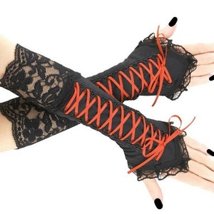 Black fingerless gloves arm warmers gothic bridal wedding gloves formal gloves bride gloves womens evening gloves victorian formal gloves evening gloves pastel elegant romantic cosplay costume lolita kawaii wedding gloves bride burlesque