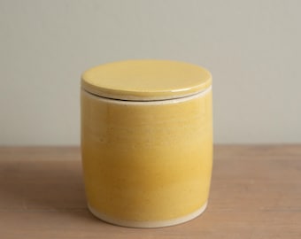 Handmade Pottery - Butter Bell, Butter Crock in Marigold Yellow