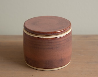Handmade Pottery - Butter Bell, Butter Crock in Mesa Red Pink Glaze