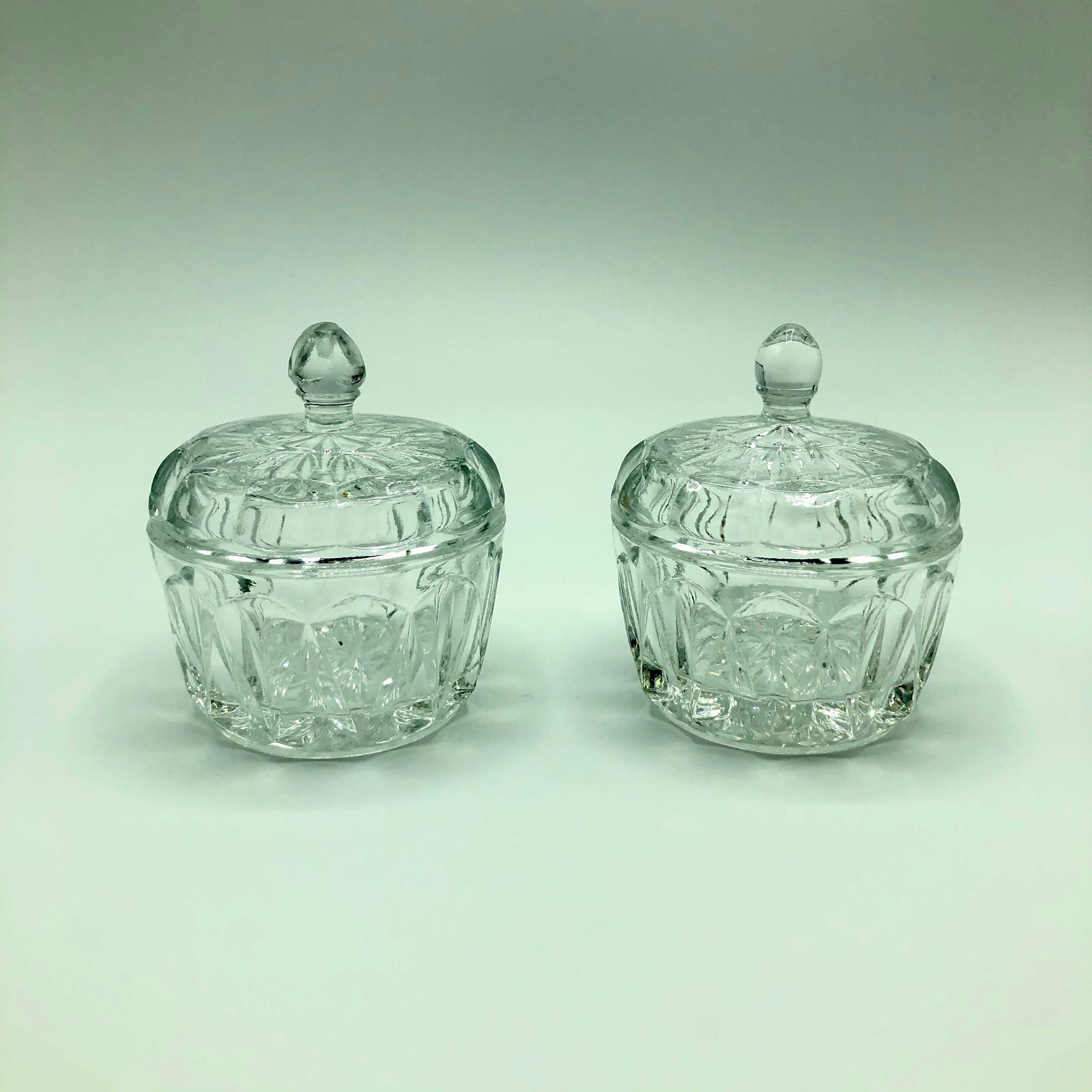 2x Vintage Crystal Storage Container Etsy