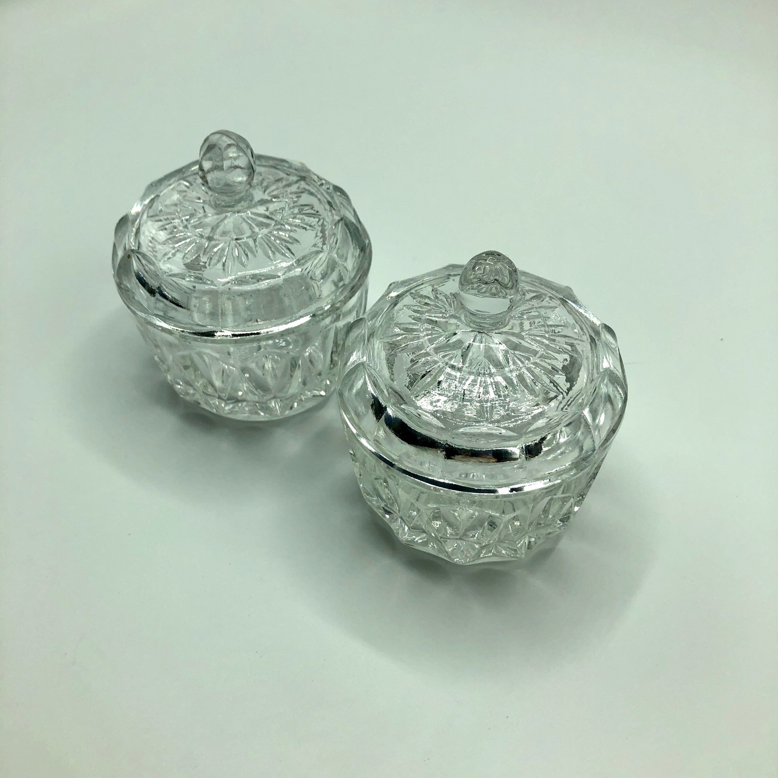 2x Vintage Crystal Storage Container Etsy