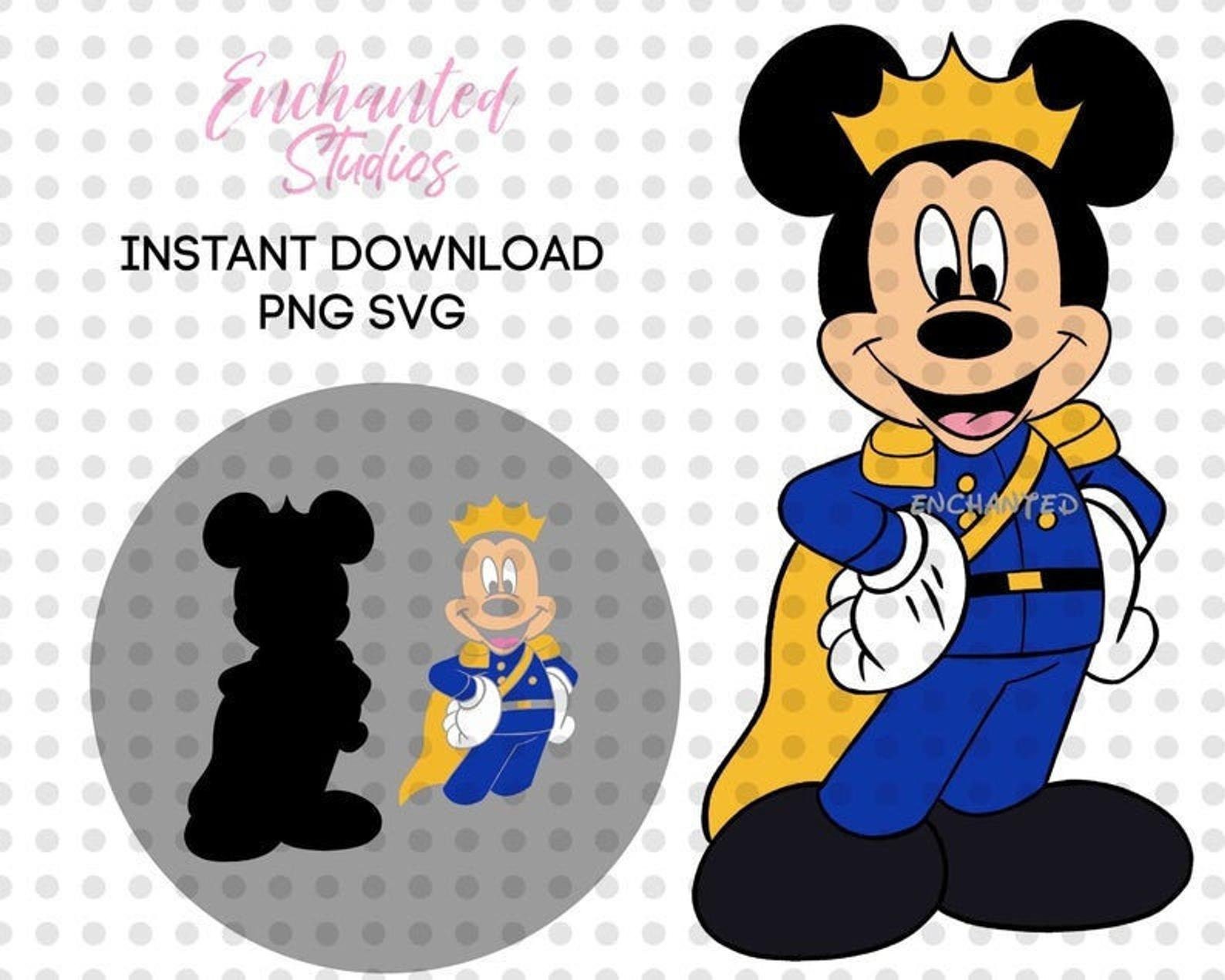 Royal Blue Prince Mickey Mouse Clipart SVG PNG Clip Art | Etsy
