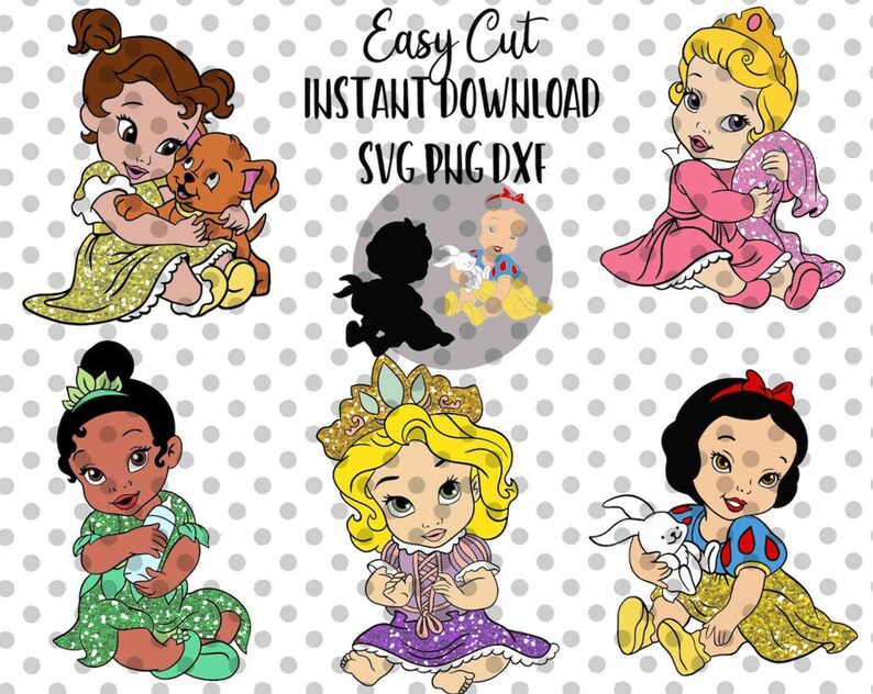 Download 6 Baby Princess Bundle Easy Cut SVGS Layered by Color baby ...