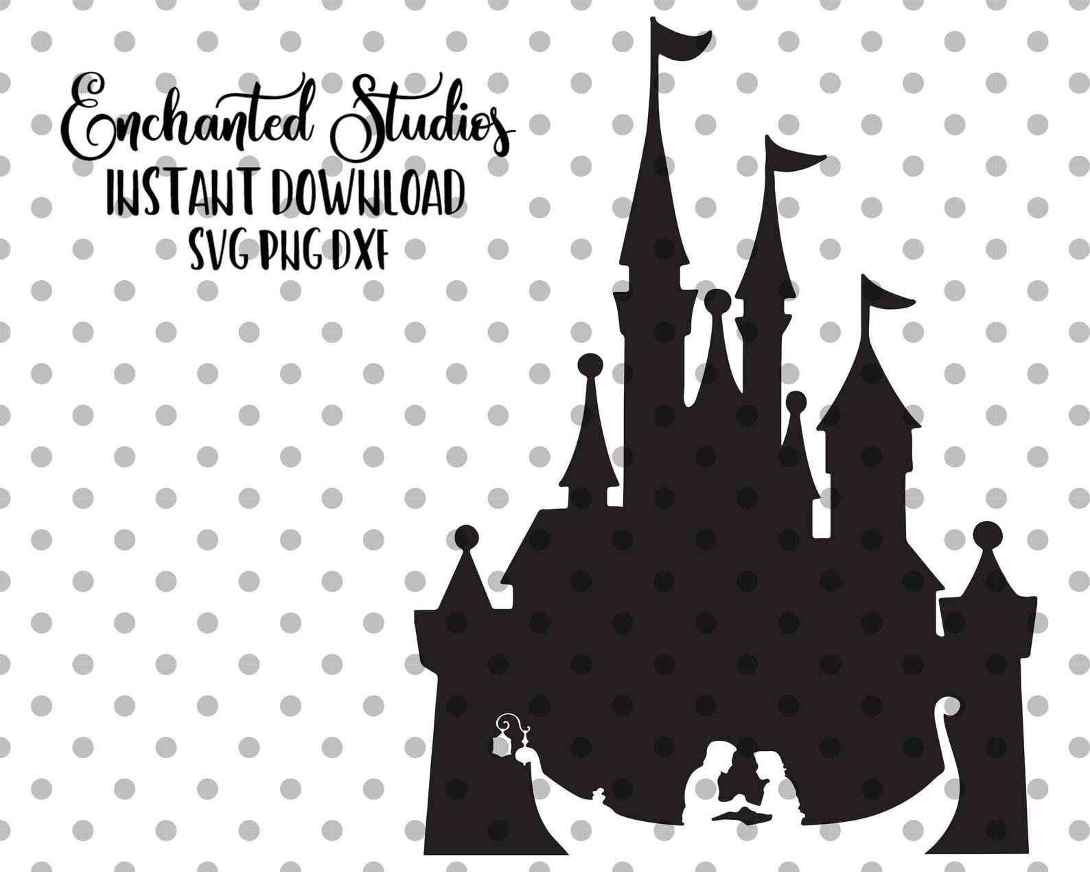 Castle Silhouette SVG & PNG Clipart Files Rapunzel and Flynn - Etsy UK