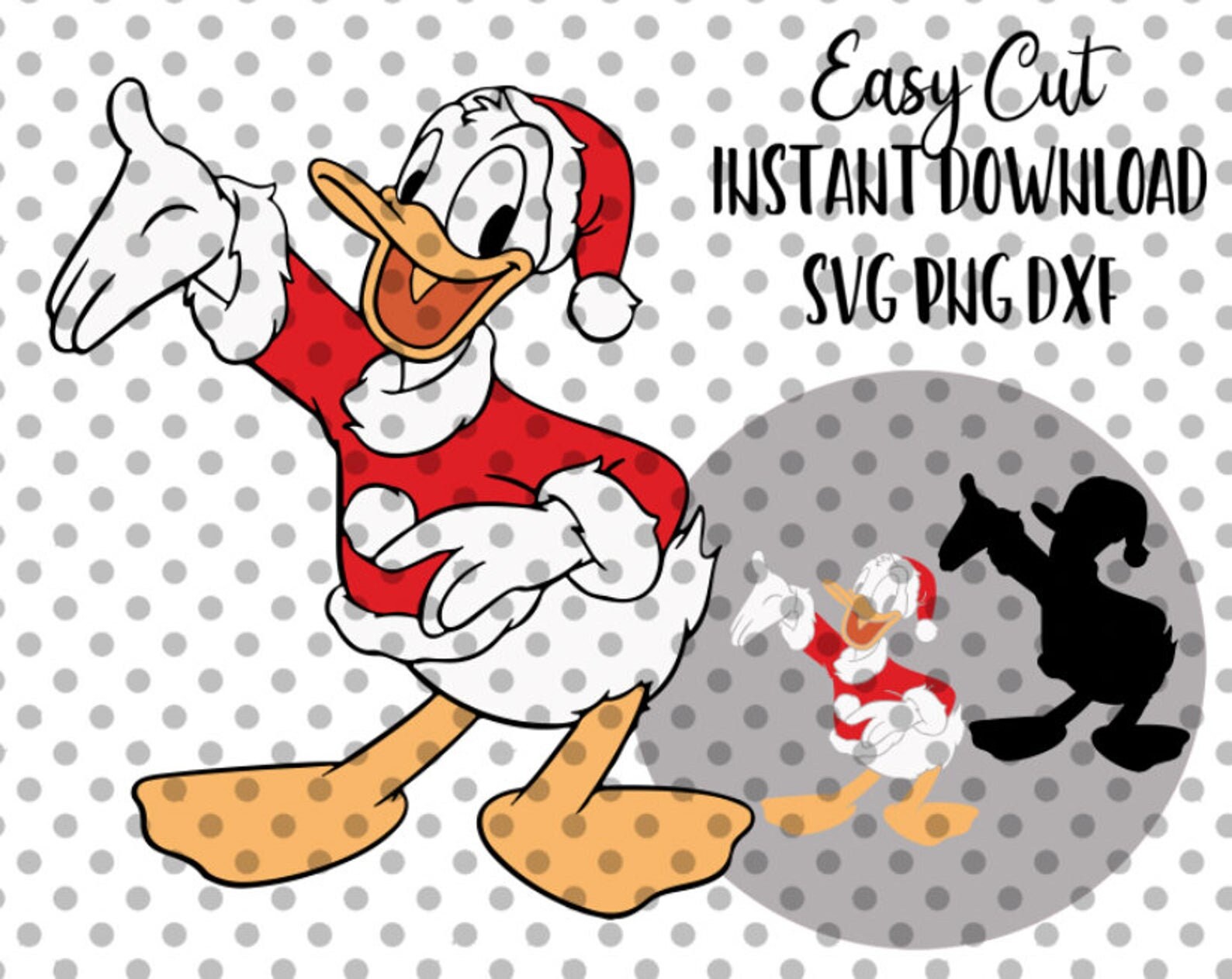 Download Christmas Donald Duck SVG Santa Claus Donald Duck Winter | Etsy