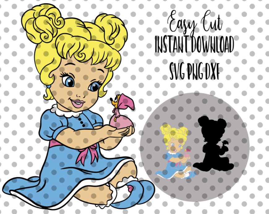 Baby Cinderella Svg PNG SVG EPS Layered Svg Baby Princess - Etsy