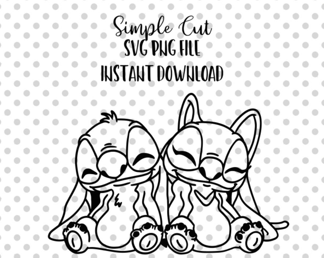 Stitch and Angel SVG & PNG Clip Files Printable Images - Etsy