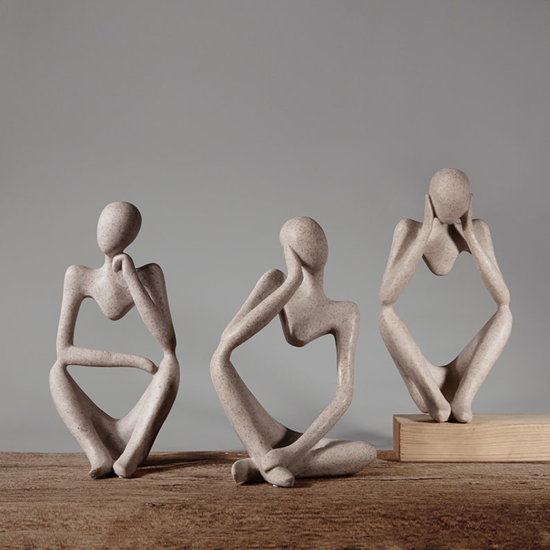 Abstract Thinker StatueThinker SculptureResin FigurineArt image 0