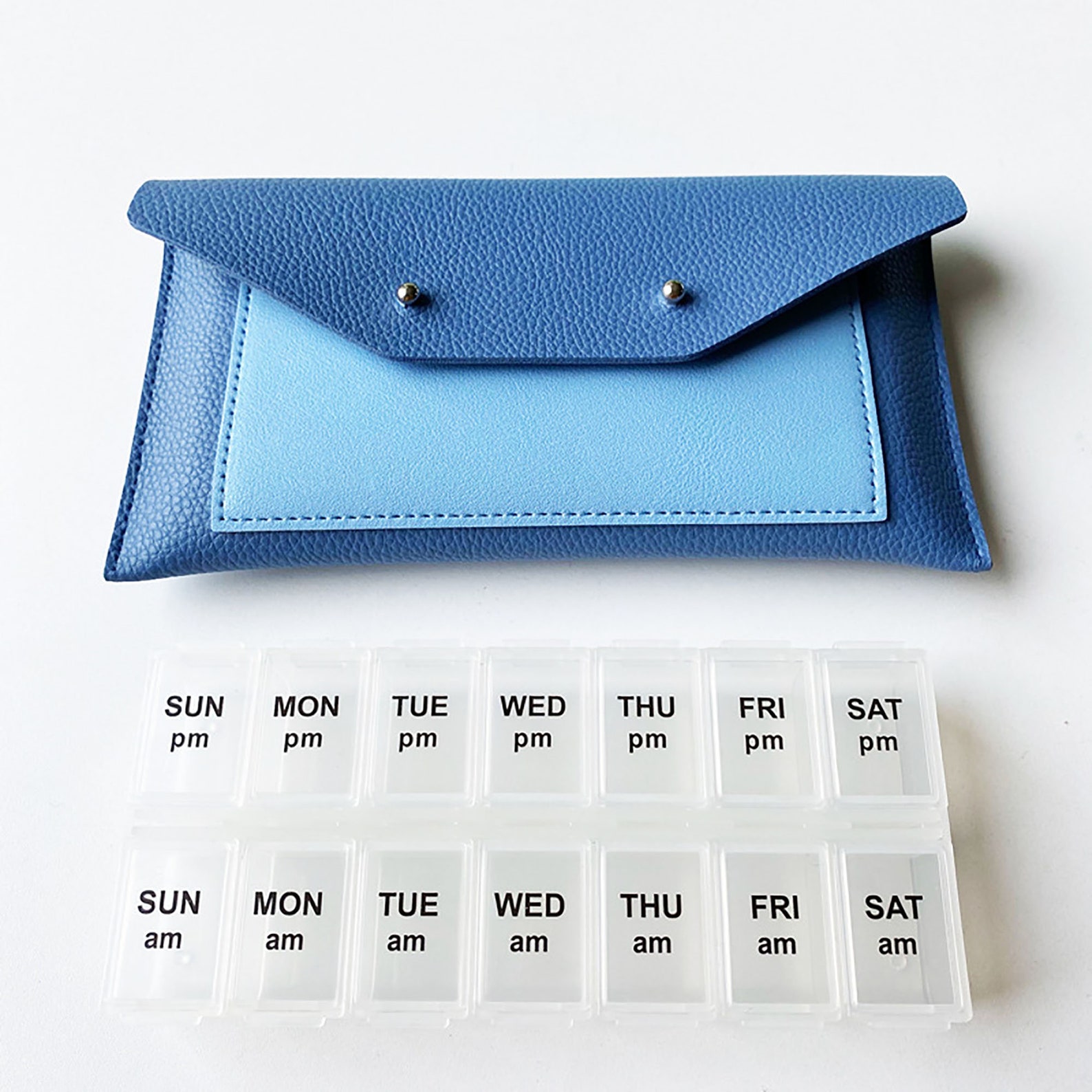 Leather Pill Caserefillable Container7 Day Pill Etsy