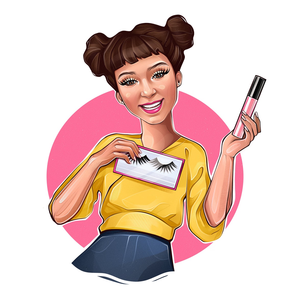 Makeup Artist Logo Custom Logo Portrait Cartoon Portrait | Etsy